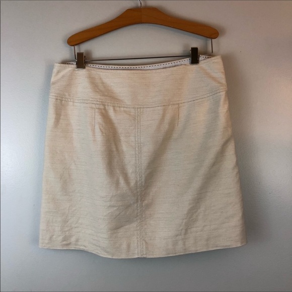 J. Crew 2 Linen Schoolgirl Skirt Button Waist - Picture 2 of 7